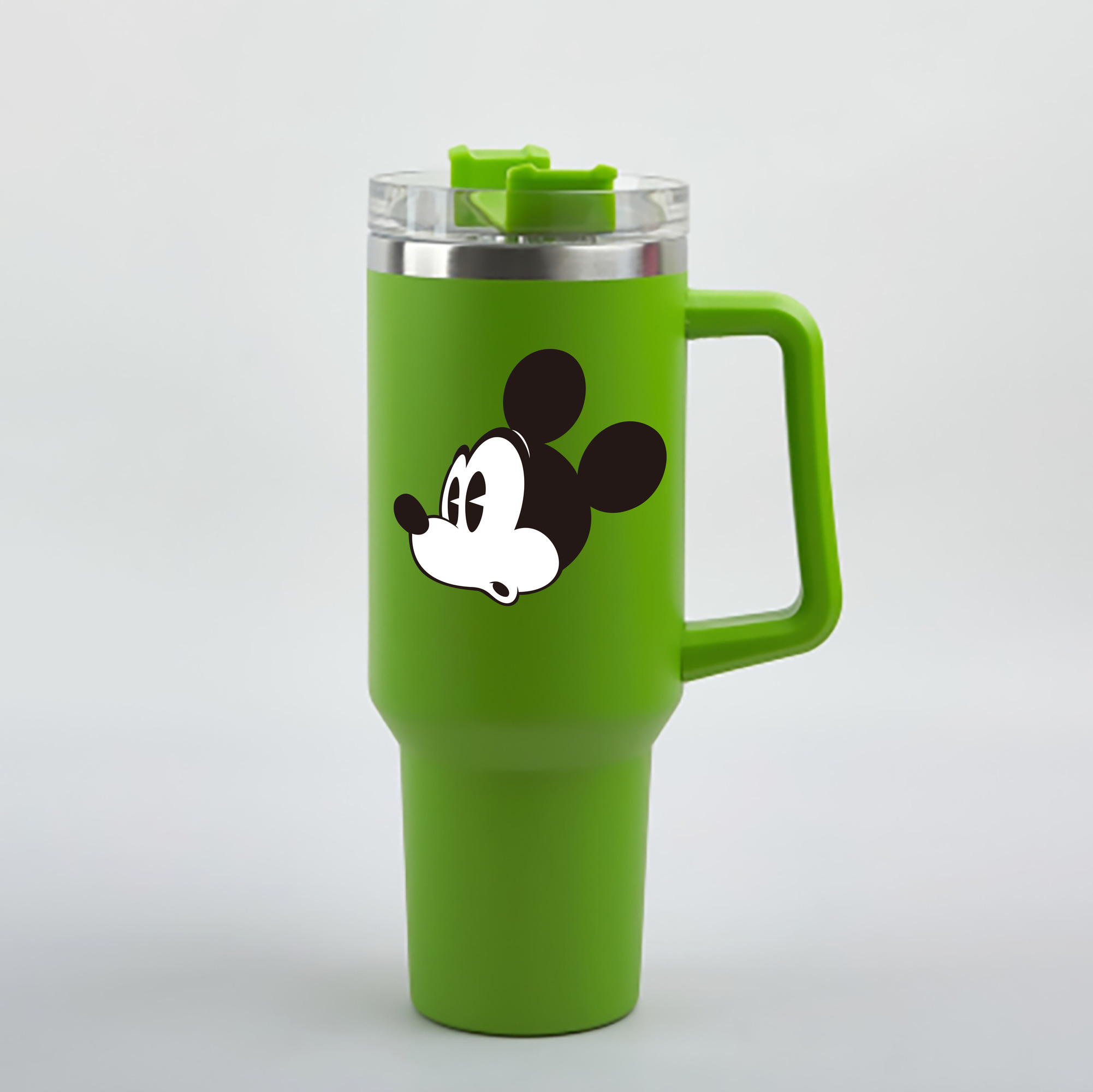 （画像用） ミッキーマウス Mickey Mouse 1200mL車用タンブラー - クリスタルステッカー（プラスチックストロー付き）